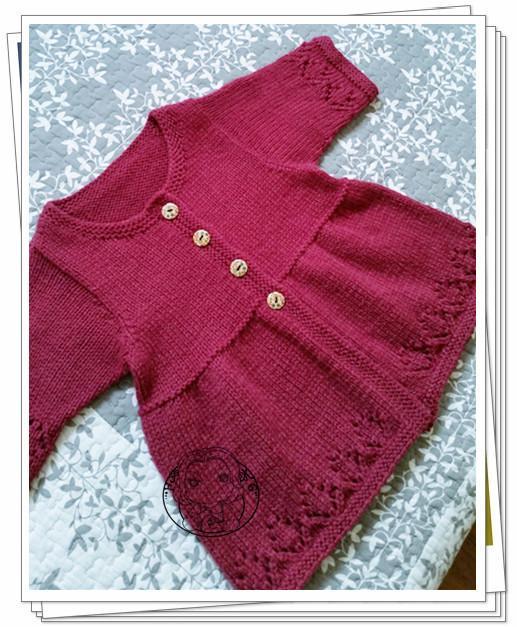 寬松時(shí)尚的女寶寶開襟毛衣編織,附詳細(xì)教程圖解